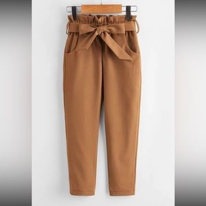 Girls SHEIN brown paperbag pants size 5T